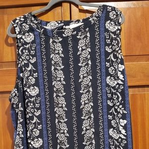 Loft 20/22 Blue Floral Tank Top